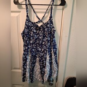 torrid Navy and Light Blue Floral Top